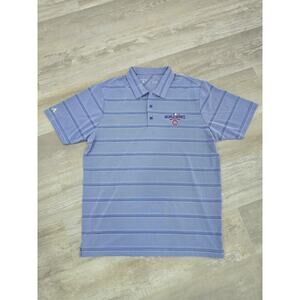 Cubs 2016 World Series Champions Antigua Polo Shirt Men’s L Blue Striped EUC